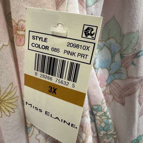 NWT Miss Elaine Women's Floral Nightgown – Size 3X – Cottagecore - Picture 10 of 10